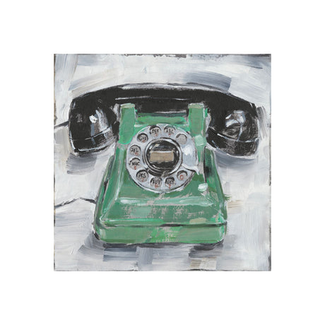 Retro Phone III by Ethan Harper a Hand Embellished Textured Canvas by Mercana at Eve Furniture