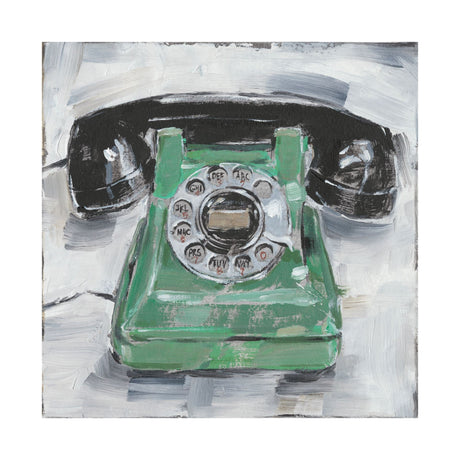 Retro Phone III by Ethan Harper a Hand Embellished Textured Canvas by Mercana at Eve Furniture
