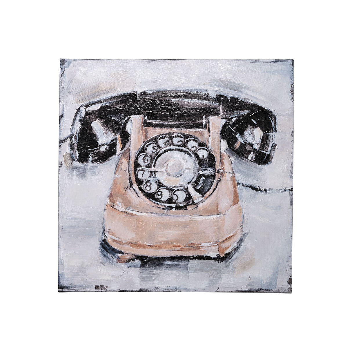Retro Phone IV by Ethan Harper a Hand Embellished Textured Canvas by Mercana at Eve Furniture