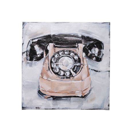 Retro Phone IV by Ethan Harper a Hand Embellished Textured Canvas by Mercana at Eve Furniture