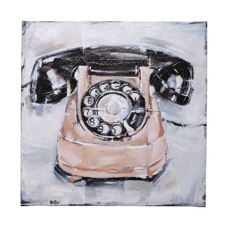 Retro Phone IV by Ethan Harper a Hand Embellished Textured Canvas by Mercana at Eve Furniture