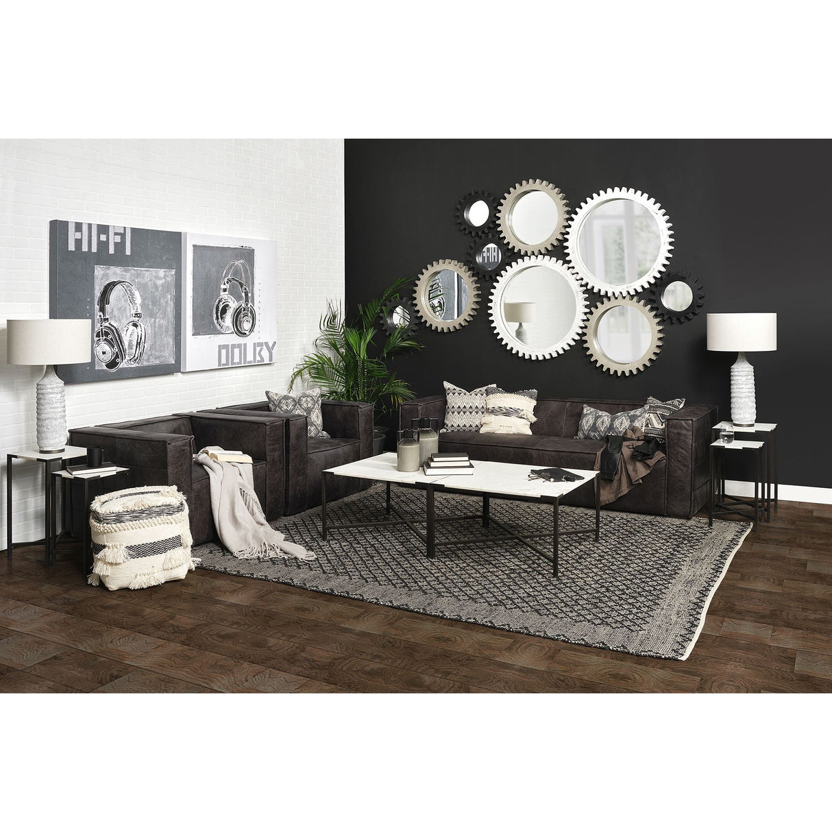 Retro Tone I by Alarm a Hand Embellished Textured Canvas by Mercana at Eve Furniture