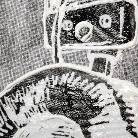 Retro Tone II by Alarm a Hand Embellished Textured Canvas by Mercana at Eve Furniture