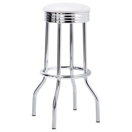Retro White 3-Piece Round 1950s Bistro Pub Bar Table Set by Coaster at Eve Furniture