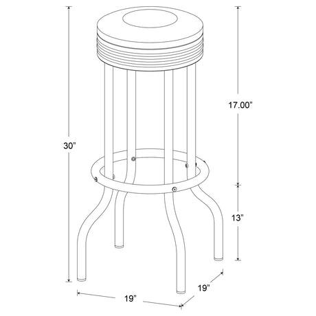 Retro White 3-Piece Round 1950s Bistro Pub Bar Table Set by Coaster at Eve Furniture