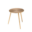 Reva III (Small) 16L x 16W Gold Round Top Cast Aluminum Accent Table by Mercana at Eve Furniture