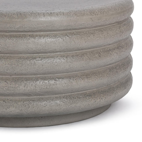 Reva Athena Gray 31" Round Outdoor Coffee Table by Classic Home at Eve Furniture