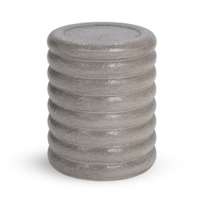 Reva Athena Gray 14" Round Outdoor End Table by Classic Home at Eve Furniture