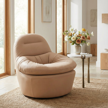 Reva Tan Swivel Chair by Zuomod at Eve Furniture