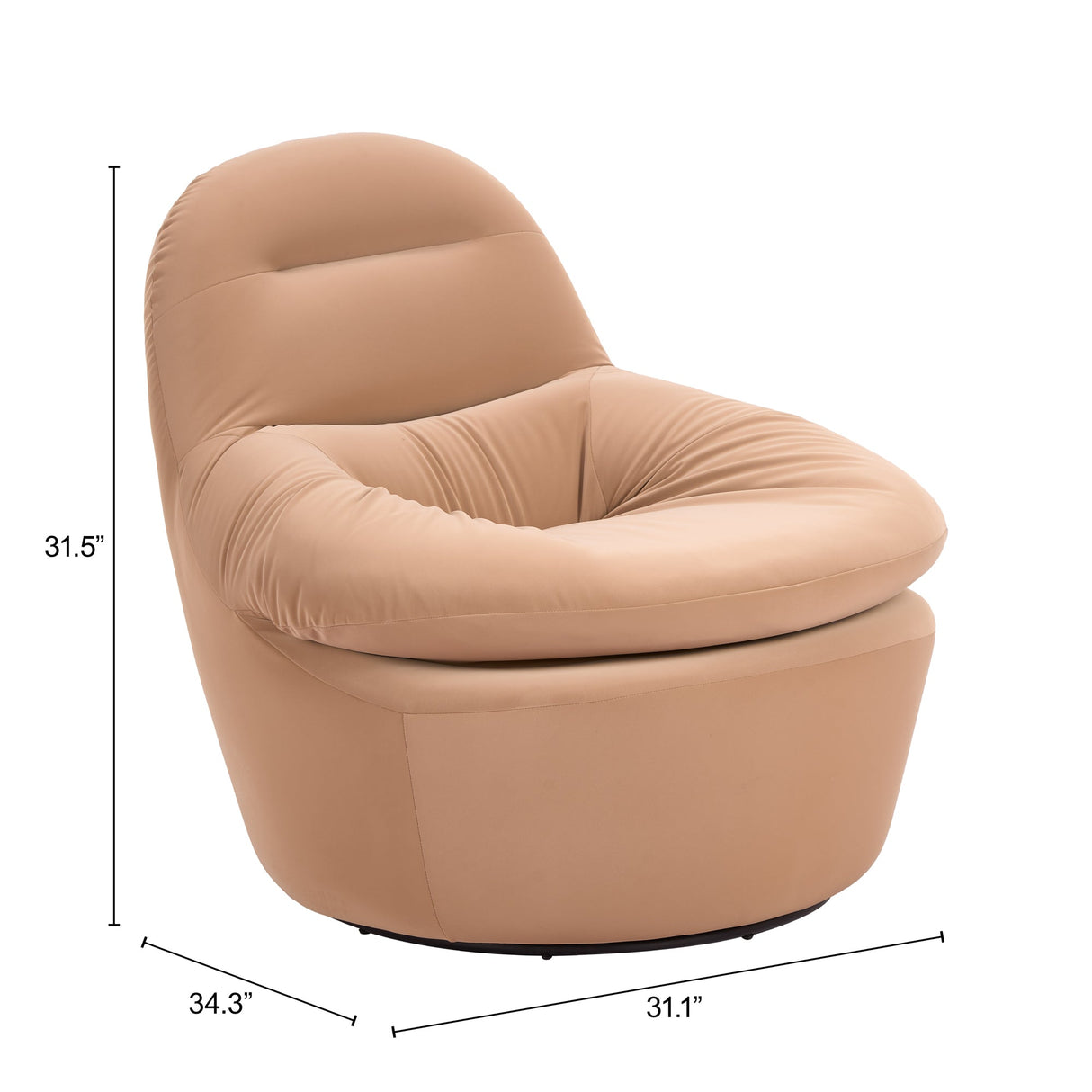 Reva Tan Swivel Chair by Zuomod at Eve Furniture