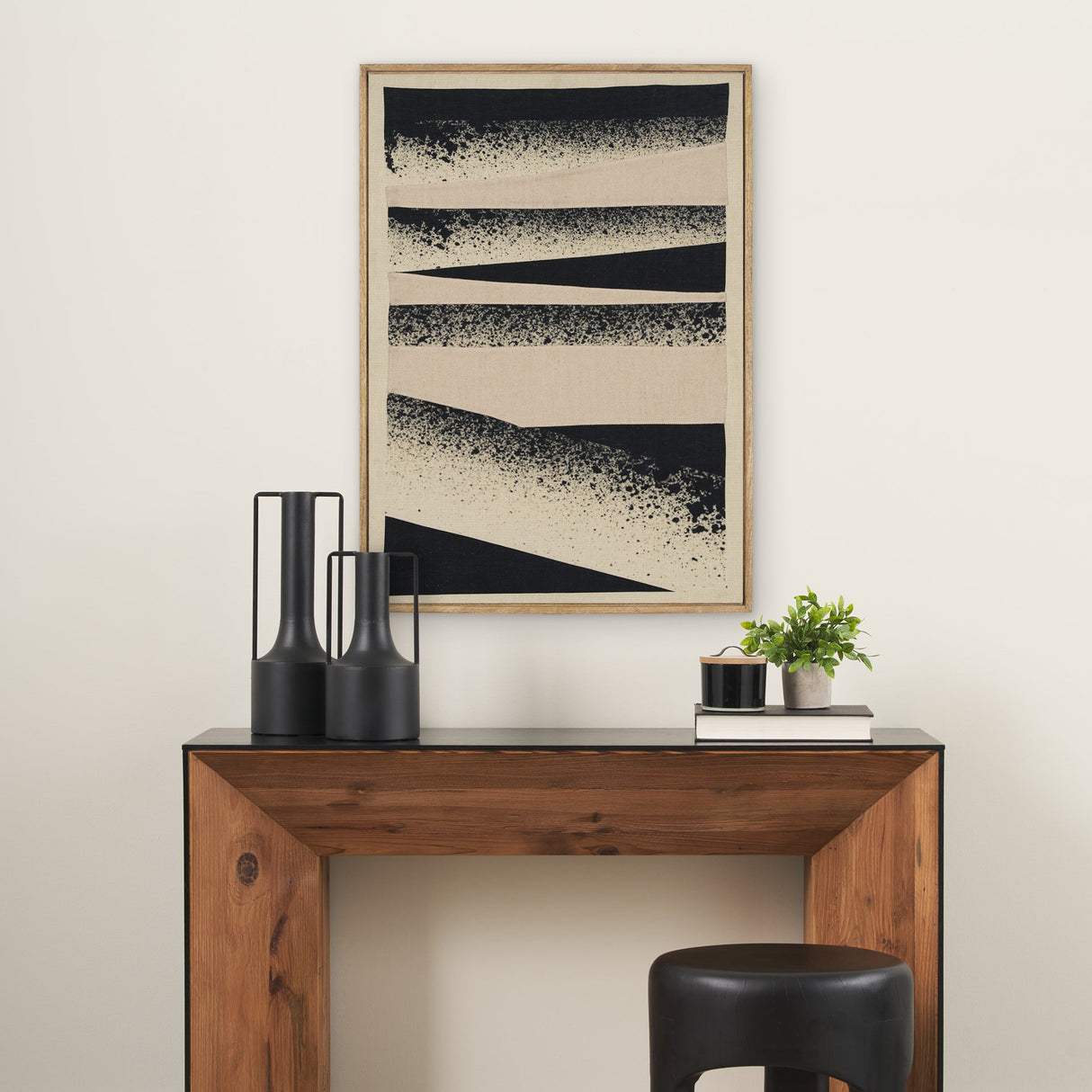 Revelin Small Fabric Collage Framed Linen Wall Art by Mercana at Eve Furniture