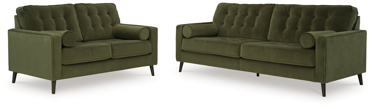 Reveon Lakes Olive Sofa and Loveseat by Ashley at Eve Furniture
