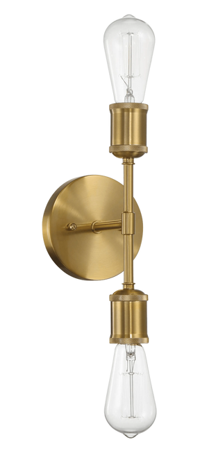 Reverie Double Lights Bathroom Wall Sconce over Mirror Bedroom Hallway Entryway 5"W × 10.75"H × 5"E by Ashcroft Furniture at Eve Furniture