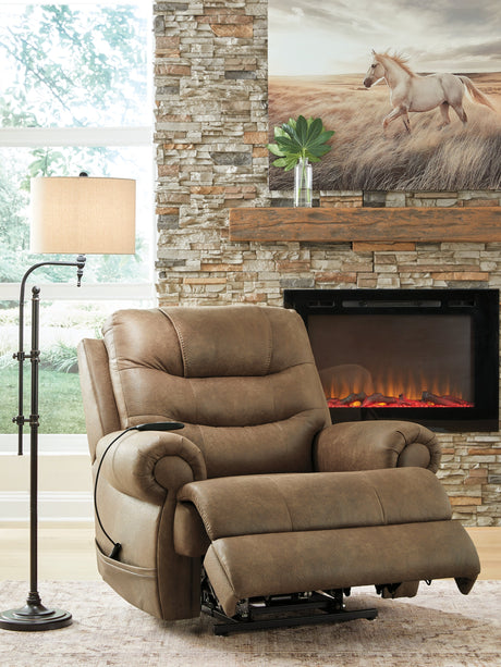 Revived and Restored Earth Power Lift Recliner by Ashley at Eve Furniture