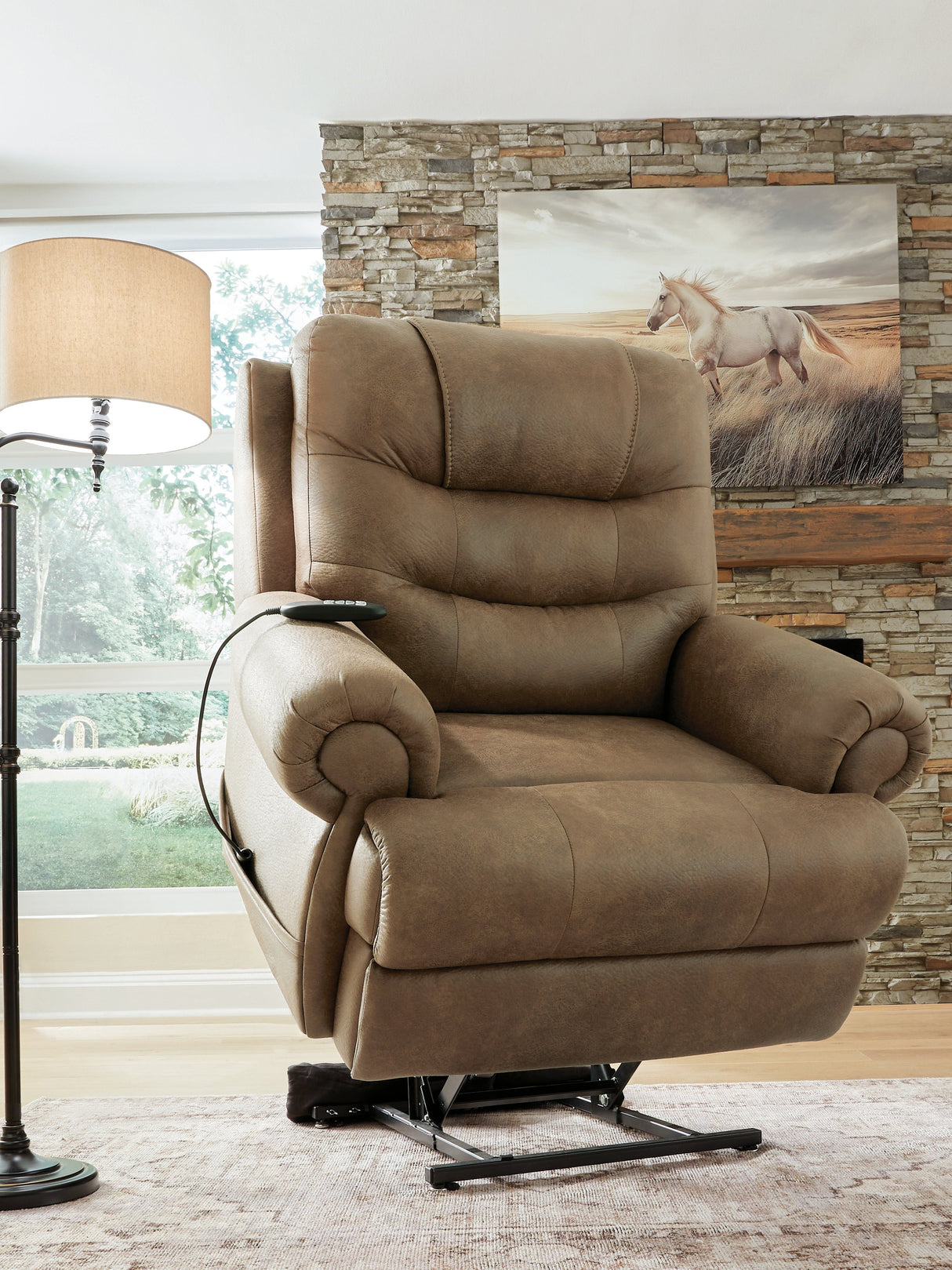 Revived and Restored Earth Power Lift Recliner by Ashley at Eve Furniture