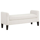 Rex Vanilla Upholstered Accent Bench with Raised Arms by Coaster at Eve Furniture