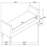 Rex Vanilla Upholstered Accent Bench with Raised Arms by Coaster at Eve Furniture