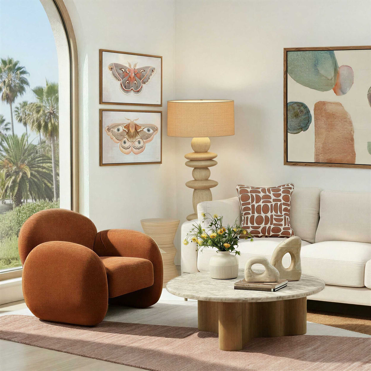 Reyan Coffee Table, Beige by Dovetail at Eve Furniture