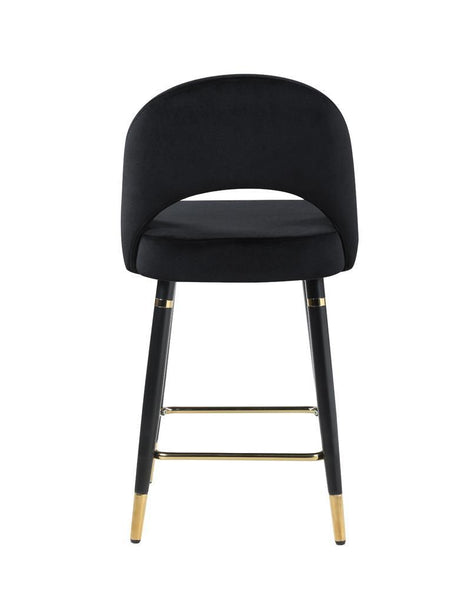 Reyes Black Arched Back Upholstered Counter Height Stools, Set of 2 by Coaster at Eve Furniture