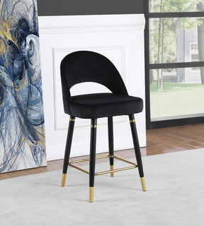 Reyes Black Arched Back Upholstered Counter Height Stools, Set of 2 by Coaster at Eve Furniture