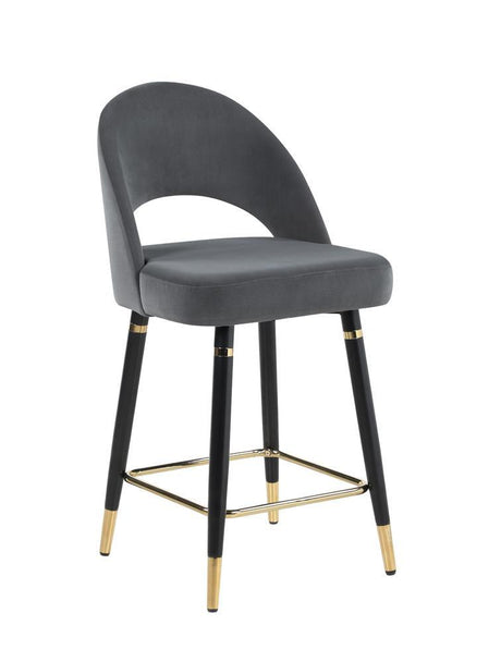 Reyes Gray Arched Back Upholstered Counter Height Stools, Set of 2 by Coaster at Eve Furniture