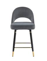 Reyes Gray Arched Back Upholstered Counter Height Stools, Set of 2 by Coaster at Eve Furniture