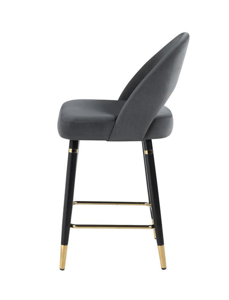 Reyes Gray Arched Back Upholstered Counter Height Stools, Set of 2 by Coaster at Eve Furniture