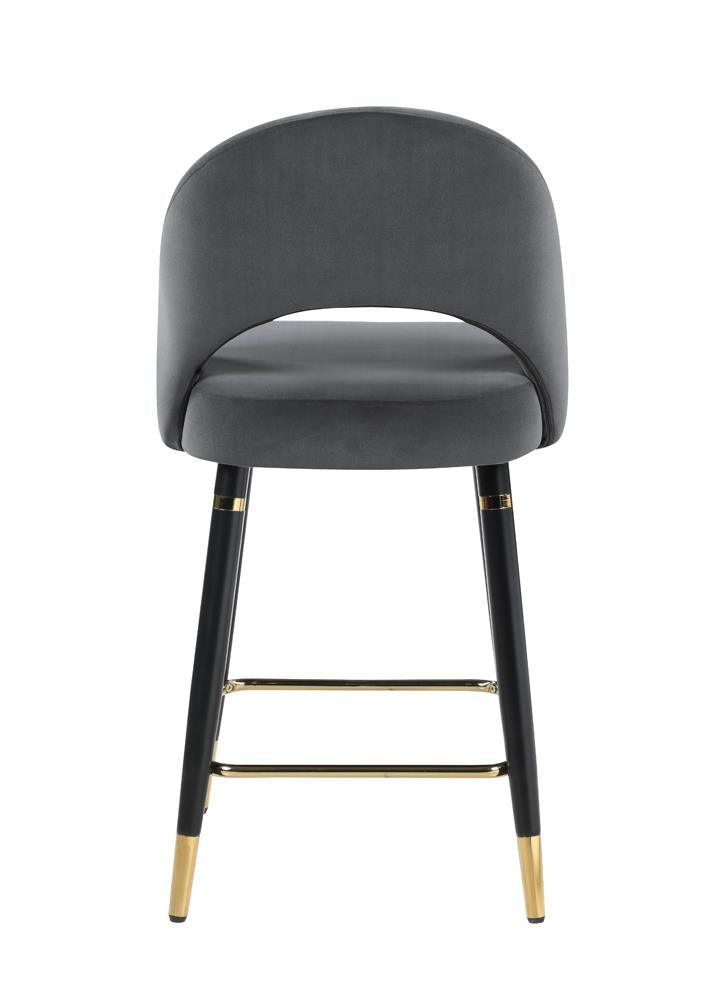 Reyes Gray Arched Back Upholstered Counter Height Stools, Set of 2 by Coaster at Eve Furniture