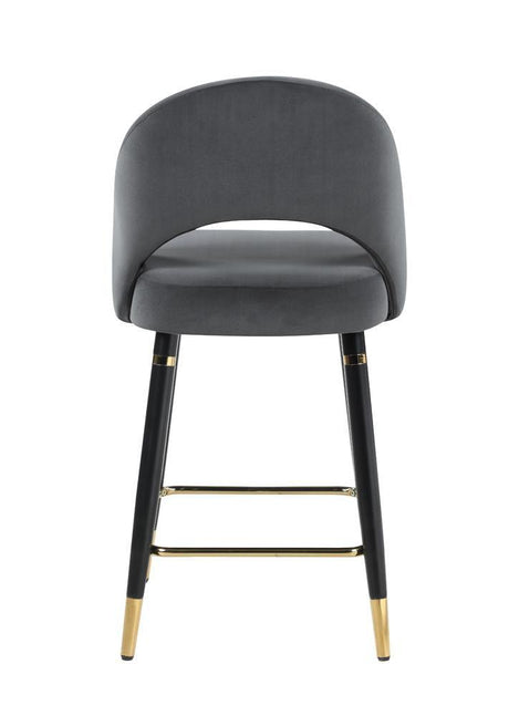 Reyes Gray Arched Back Upholstered Counter Height Stools, Set of 2 by Coaster at Eve Furniture