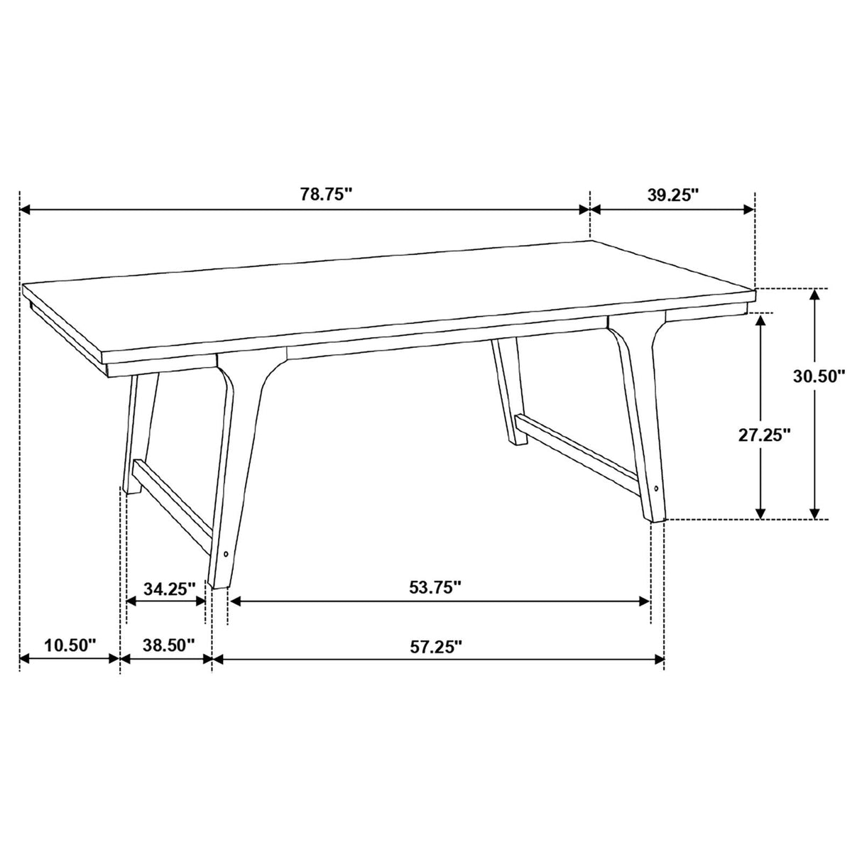 Reynolds Brown Oak 5-Piece Rectangular Dining Set