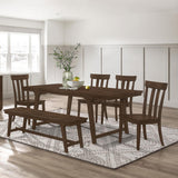 Reynolds Brown Oak 6-Piece Rectangular Dining Set