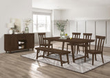 Reynolds Rectangular Dining Table Brown Oak