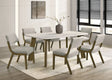 Parker Beige/Brown Genuine Marble 7-Piece Dining Room Set by Happy Homes at Eve Furniture