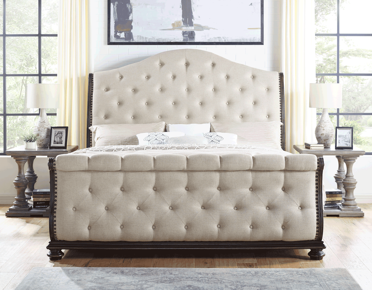 Rhapsody Sleigh 4-Piece Queen Set(Q Bed/NS/Dresser/Mir)