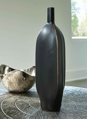 Rhaveney Black Vase by Ashley at Eve Furniture
