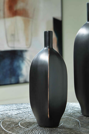 Rhaveney Black Vase by Ashley at Eve Furniture