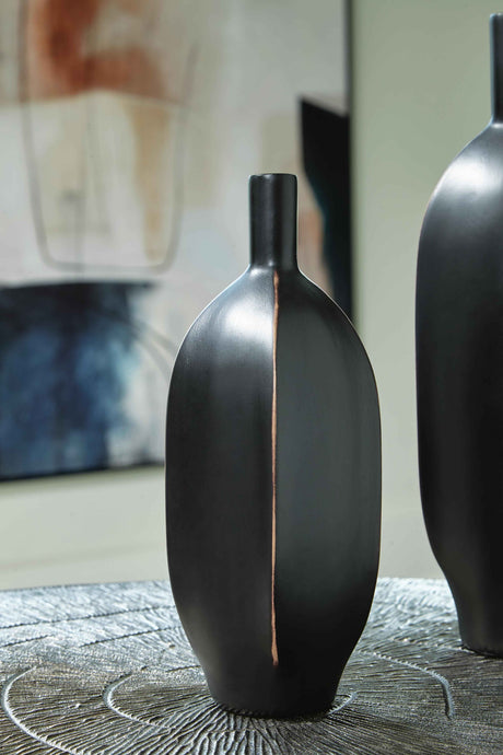 Rhaveney Black Vase by Ashley at Eve Furniture