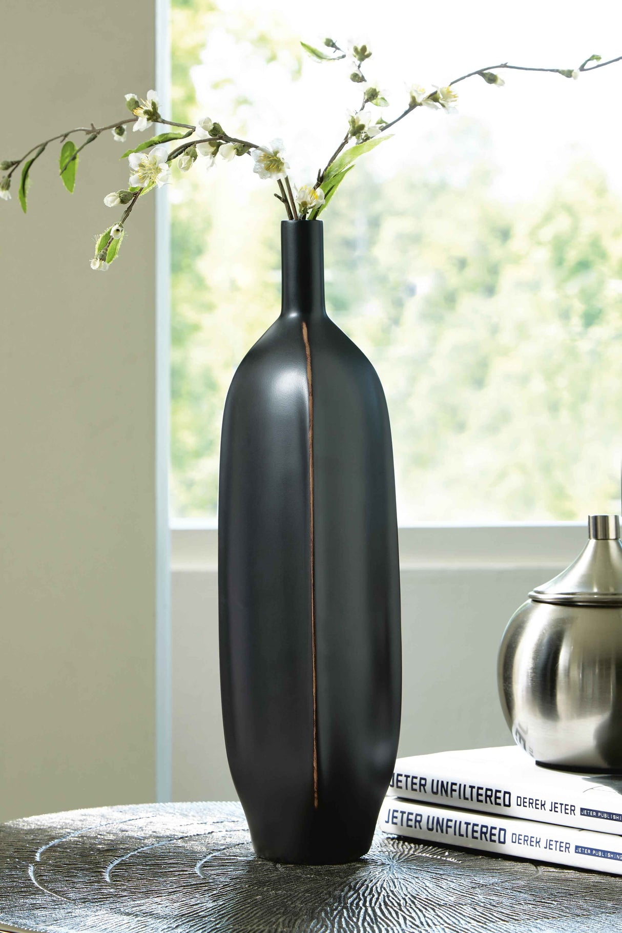 Rhaveney Black Vase by Ashley at Eve Furniture