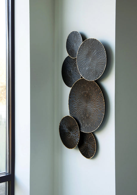 Rhetlen Black/Gold Finish Wall Decor by Ashley at Eve Furniture