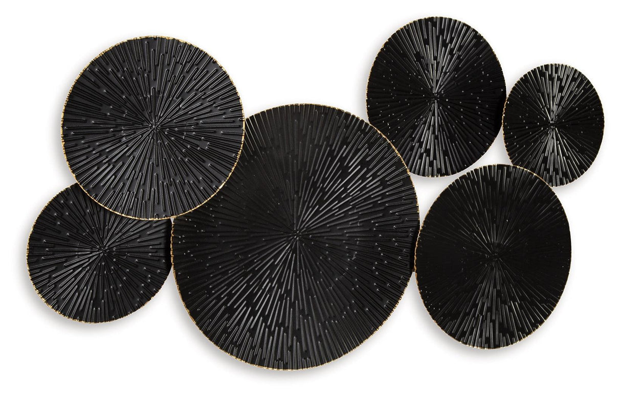 Rhetlen Black/Gold Finish Wall Decor by Ashley at Eve Furniture