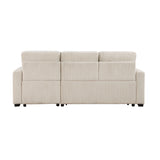 Rhett Beige 3-Piece Reversible Sectional with Pull-out Bed and Hidden Storage by Homelegance at Eve Furniture