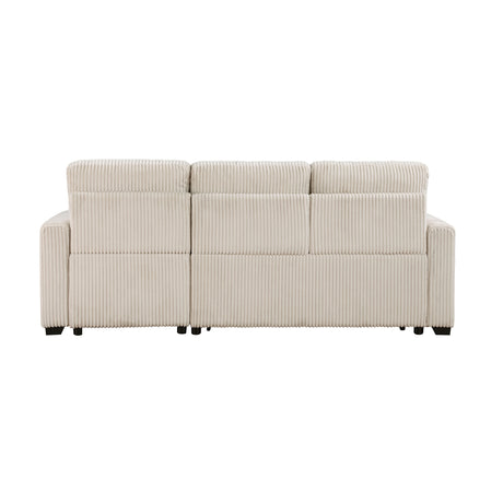Rhett Beige 3-Piece Reversible Sectional with Pull-out Bed and Hidden Storage by Homelegance at Eve Furniture