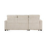 Rhett Beige 3-Piece Reversible Sectional with Pull-out Bed and Hidden Storage by Homelegance at Eve Furniture