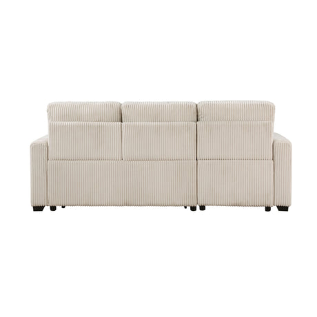 Rhett Beige 3-Piece Reversible Sectional with Pull-out Bed and Hidden Storage by Homelegance at Eve Furniture