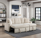 Rhett Beige 3-Piece Reversible Sectional with Pull-out Bed and Hidden Storage by Homelegance at Eve Furniture