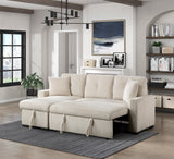 Rhett Beige 3-Piece Reversible Sectional with Pull-out Bed and Hidden Storage by Homelegance at Eve Furniture