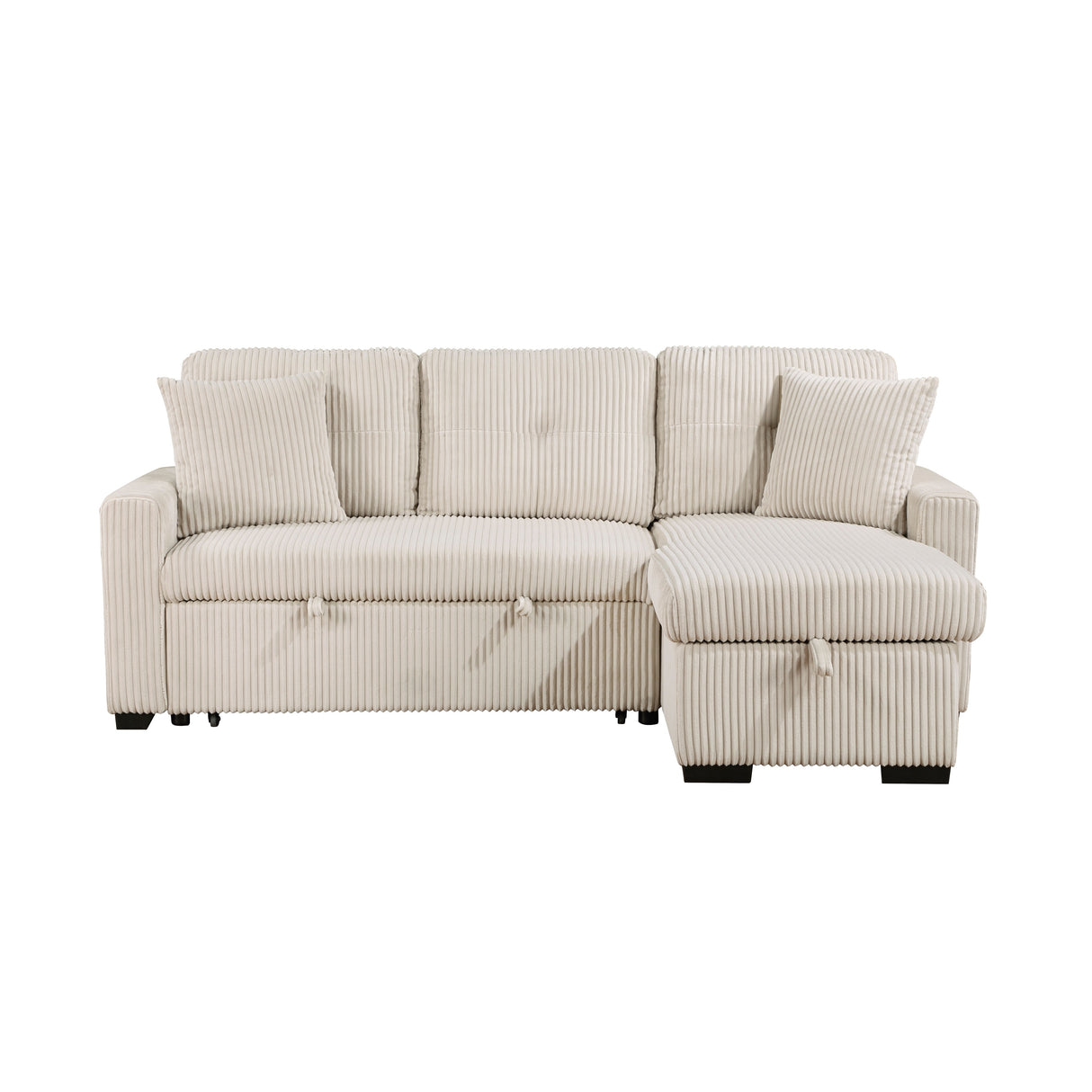 Rhett Beige 3-Piece Reversible Sectional with Pull-out Bed and Hidden Storage by Homelegance at Eve Furniture