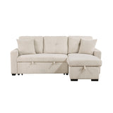 Rhett Beige 3-Piece Reversible Sectional with Pull-out Bed and Hidden Storage by Homelegance at Eve Furniture
