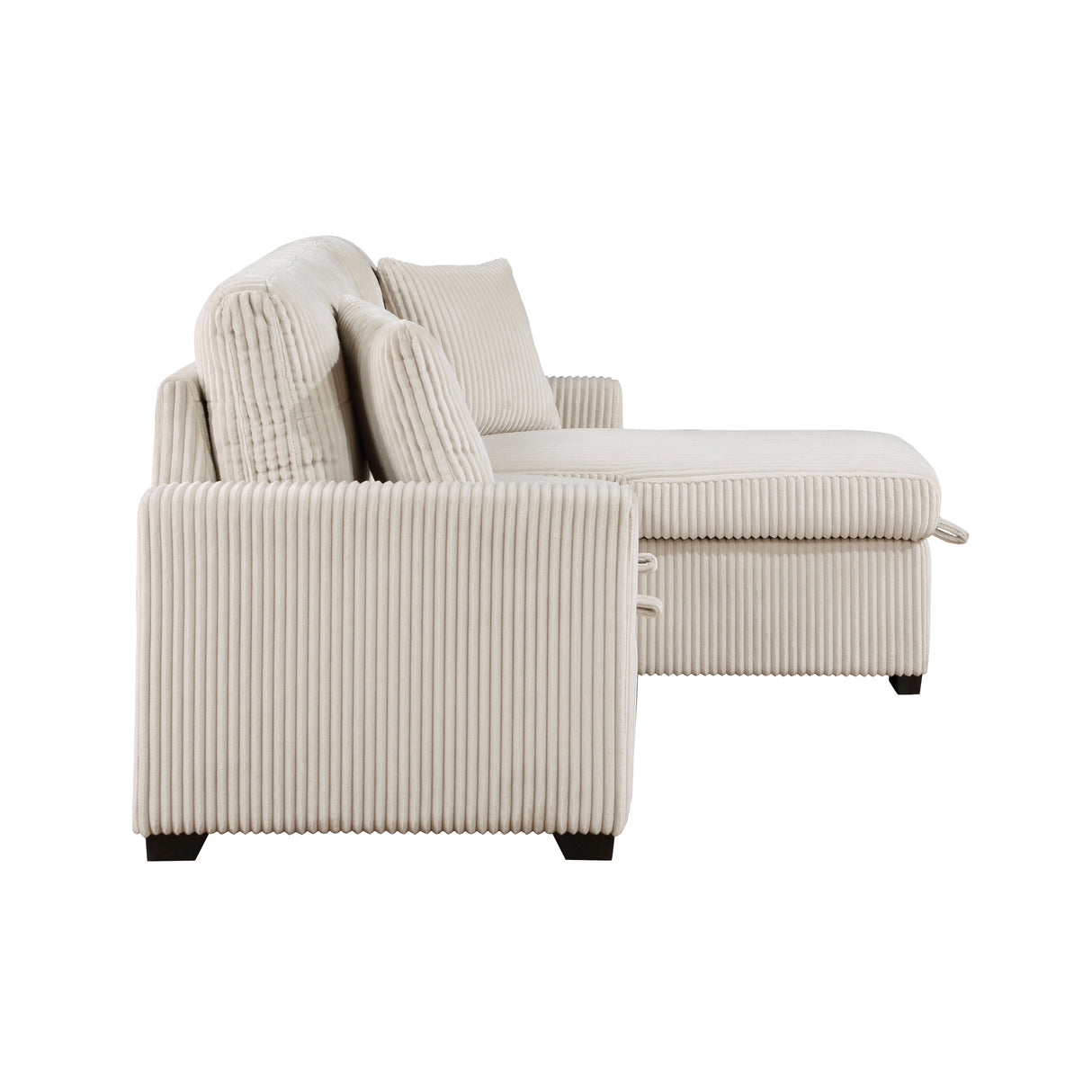 Rhett Beige 3-Piece Reversible Sectional with Pull-out Bed and Hidden Storage by Homelegance at Eve Furniture