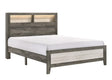 Rhett Brown and Cream King LED Platform Bed by Crown Mark at Eve Furniture
